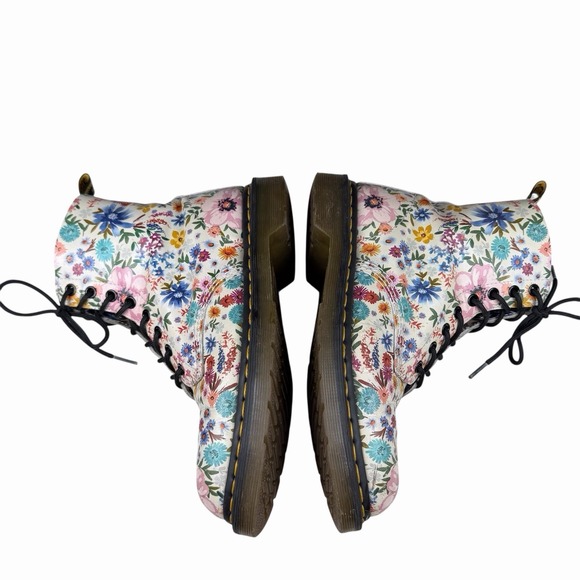 DR. MARTENS 1460 Pascal WL Leather Combat Boots Women's US 9 - Multicolor Floral - Picture 7 of 13